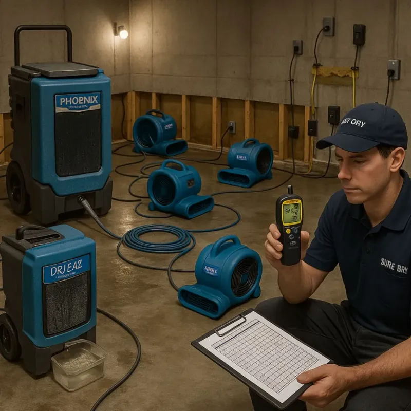 Structural Drying and Dehumidification process in Bedford, NH